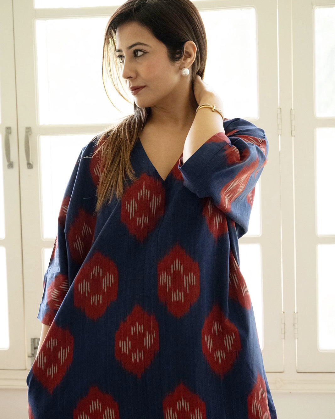 Pure Double Ikkat Kurta