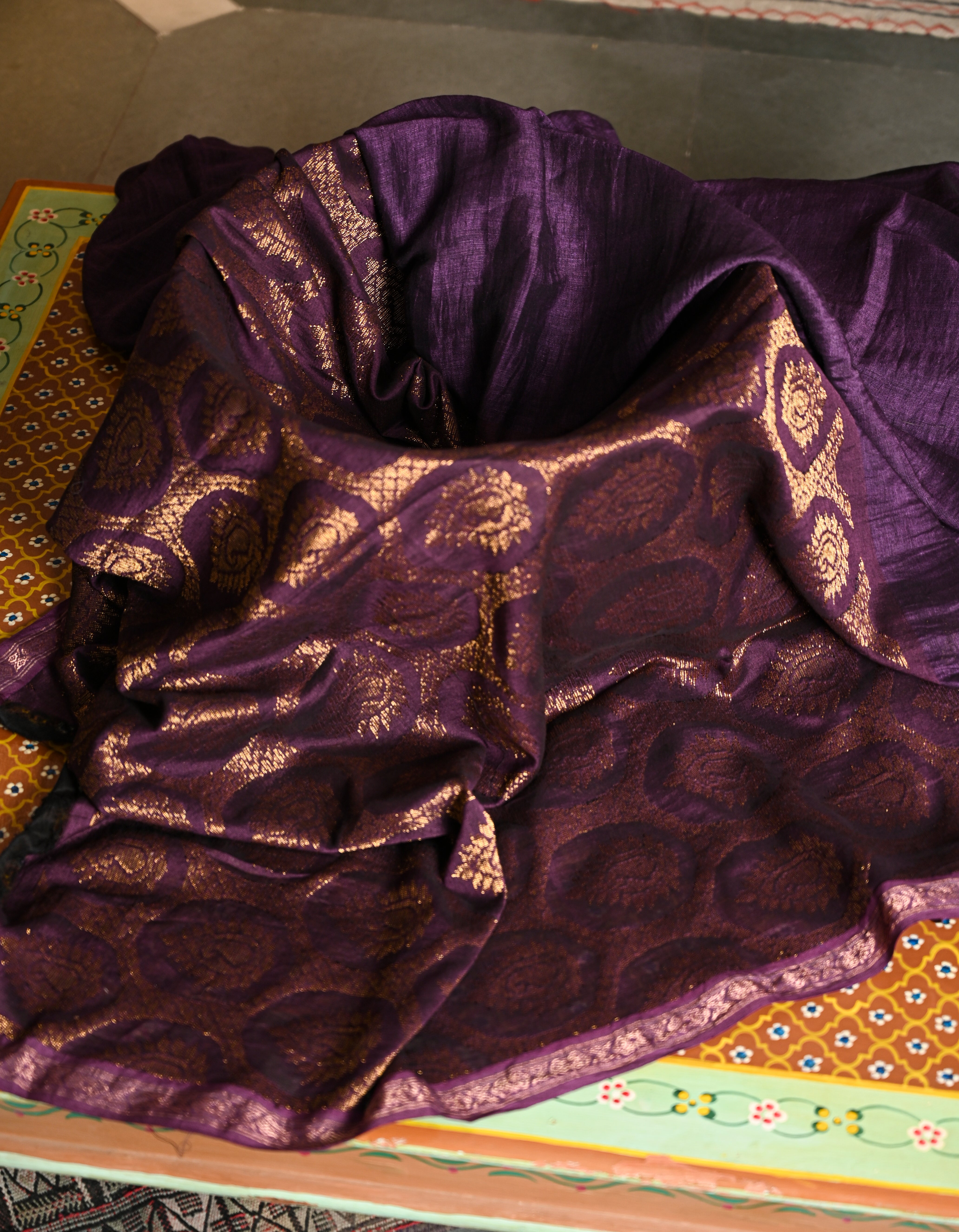 Purple Rajwada Saree