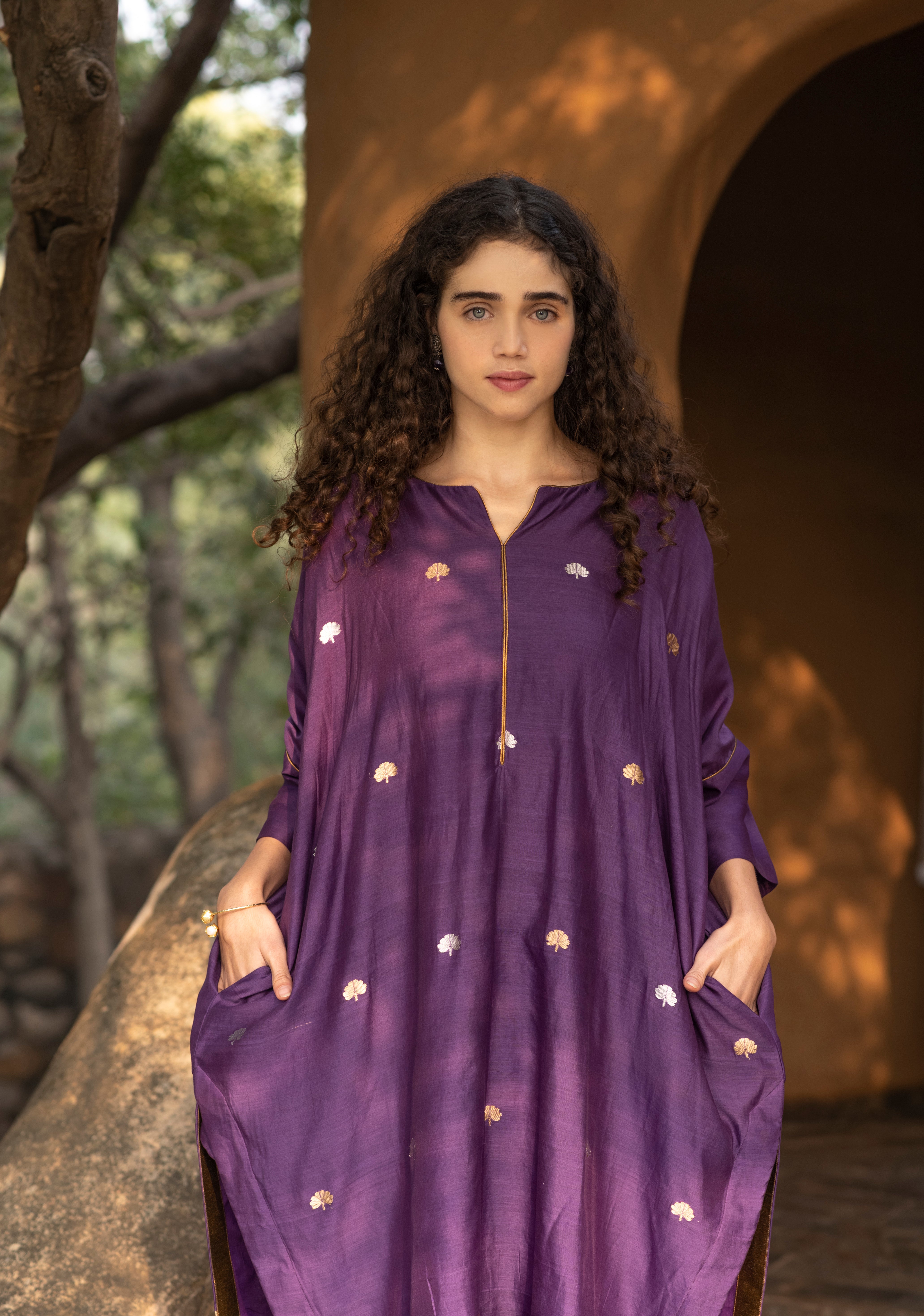 Pure Chanderi silk with Handwoven Zari Motifs