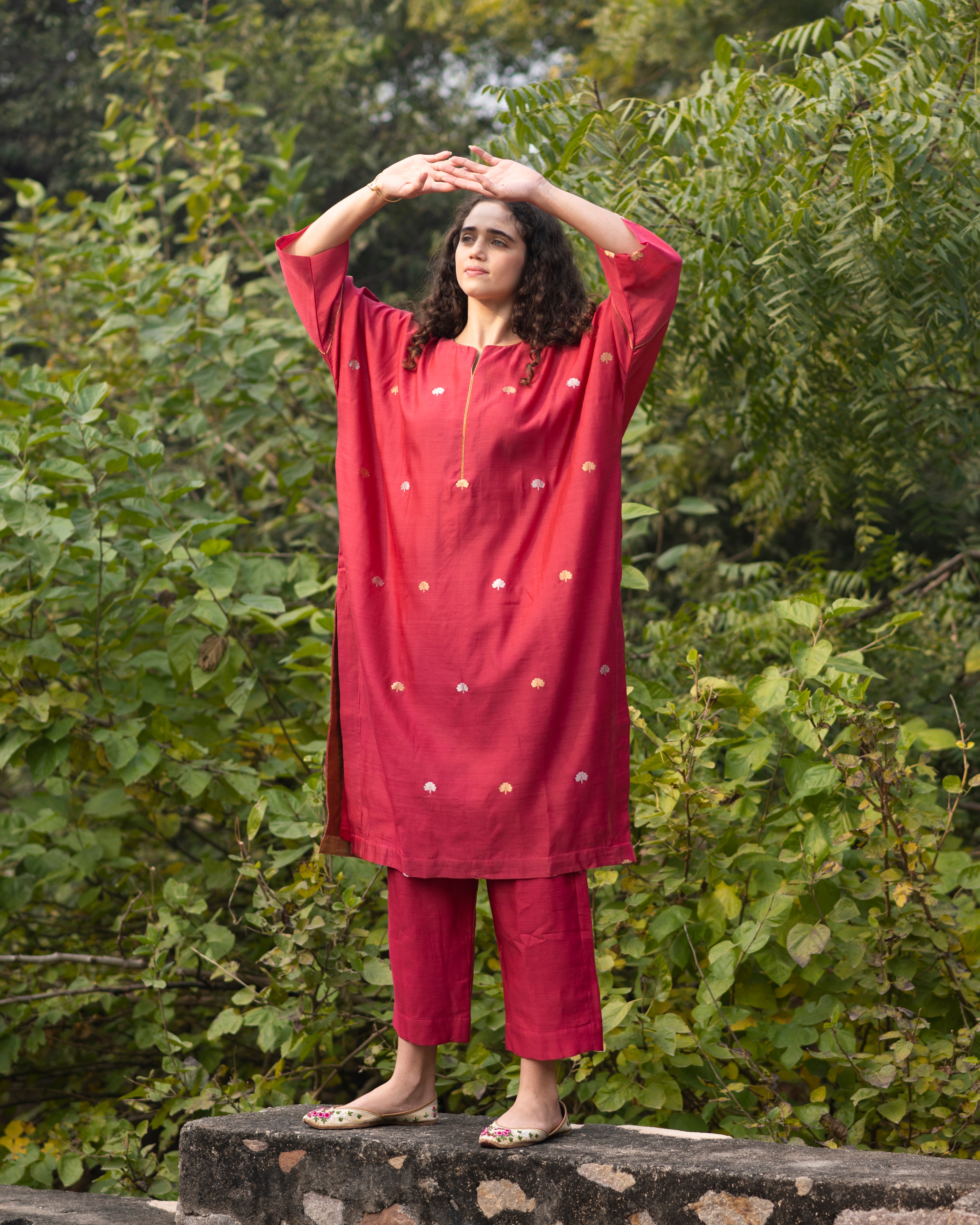 Pure Chanderi Silk With Handwoven Zari Motifs