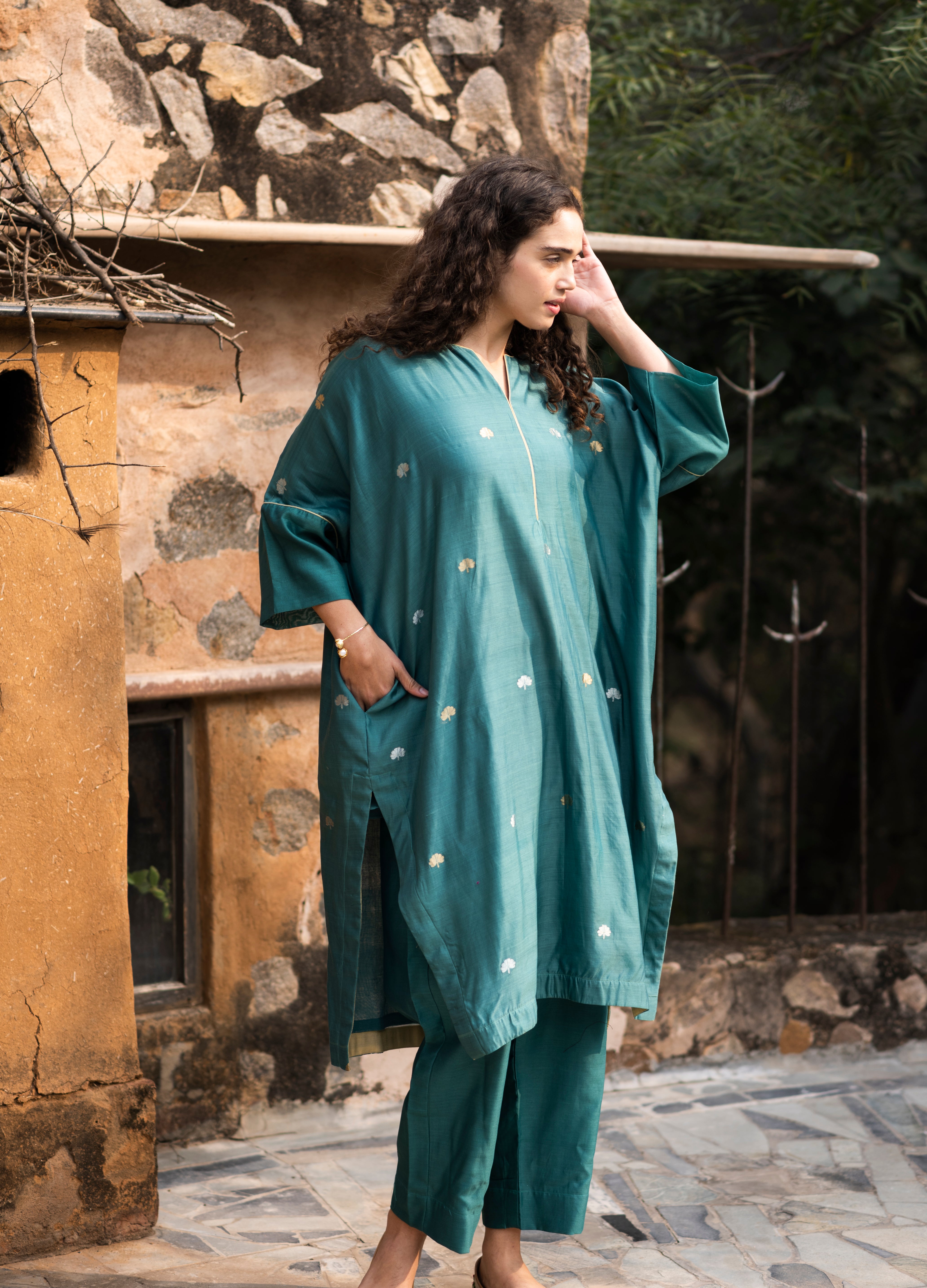 Pure Chanderi Silk With Handwoven Zari Motifs