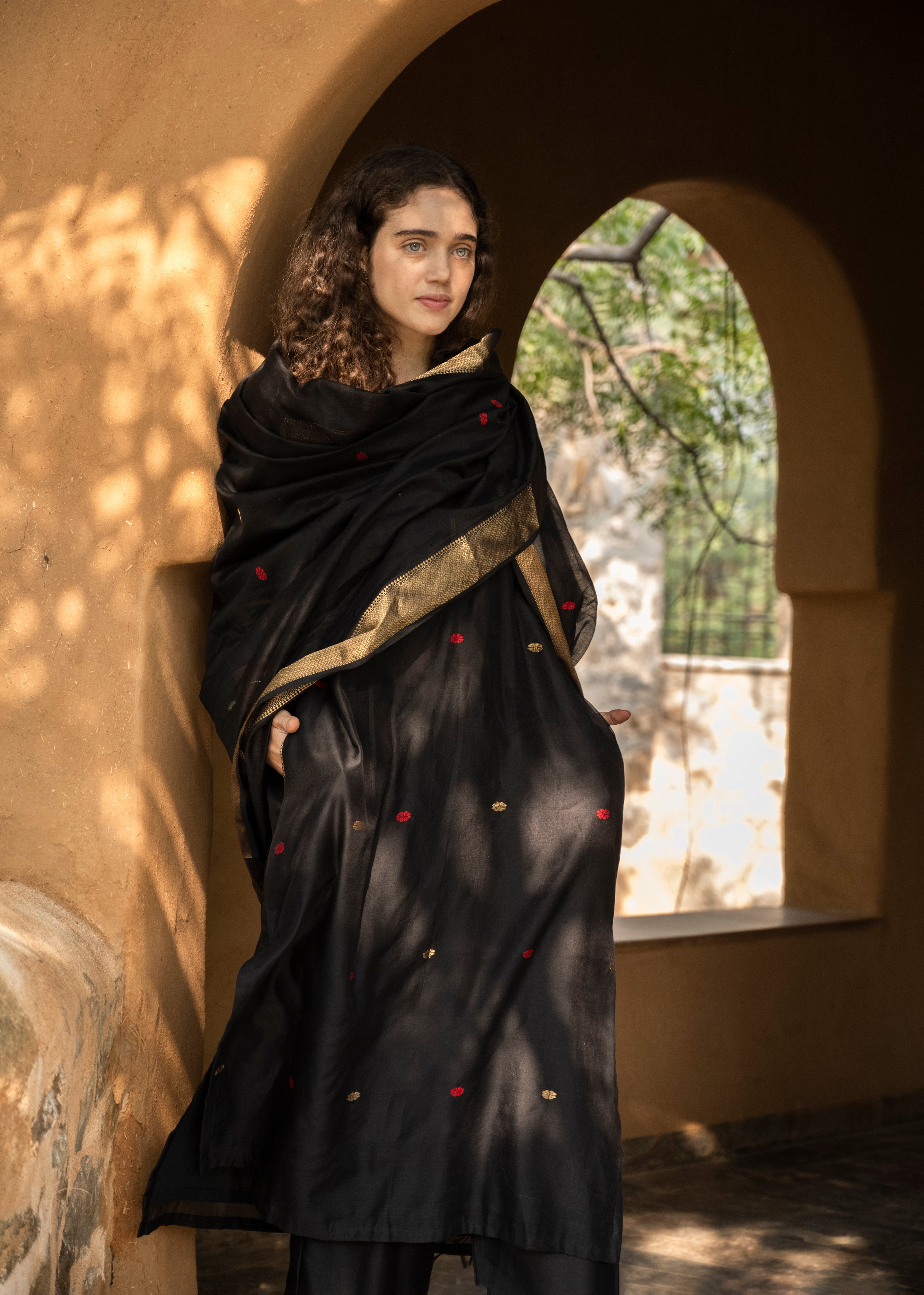 Pure Maheshwari Silk With Handwoven Motifs