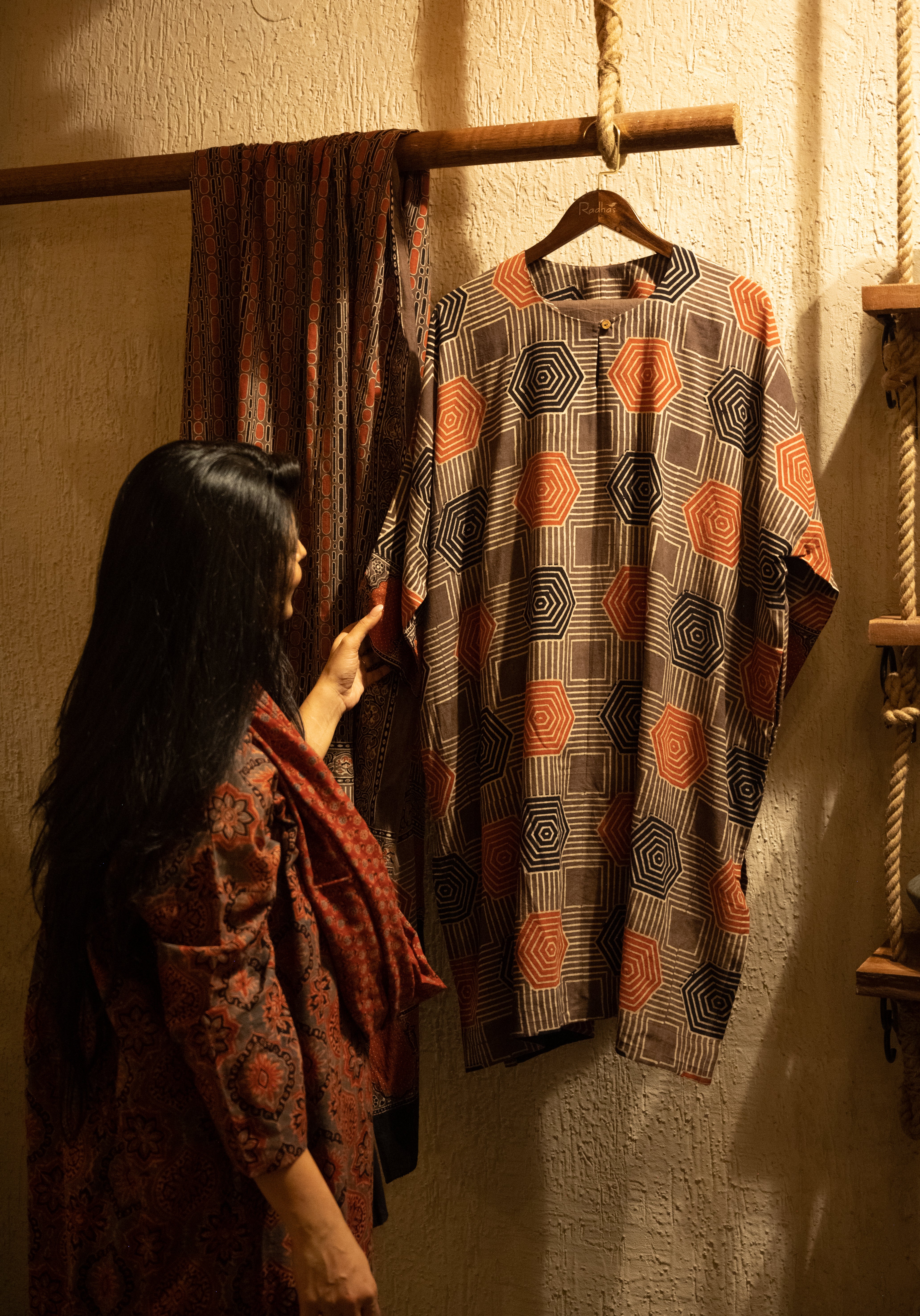 Mulmul Ajrakh - Dark Brown