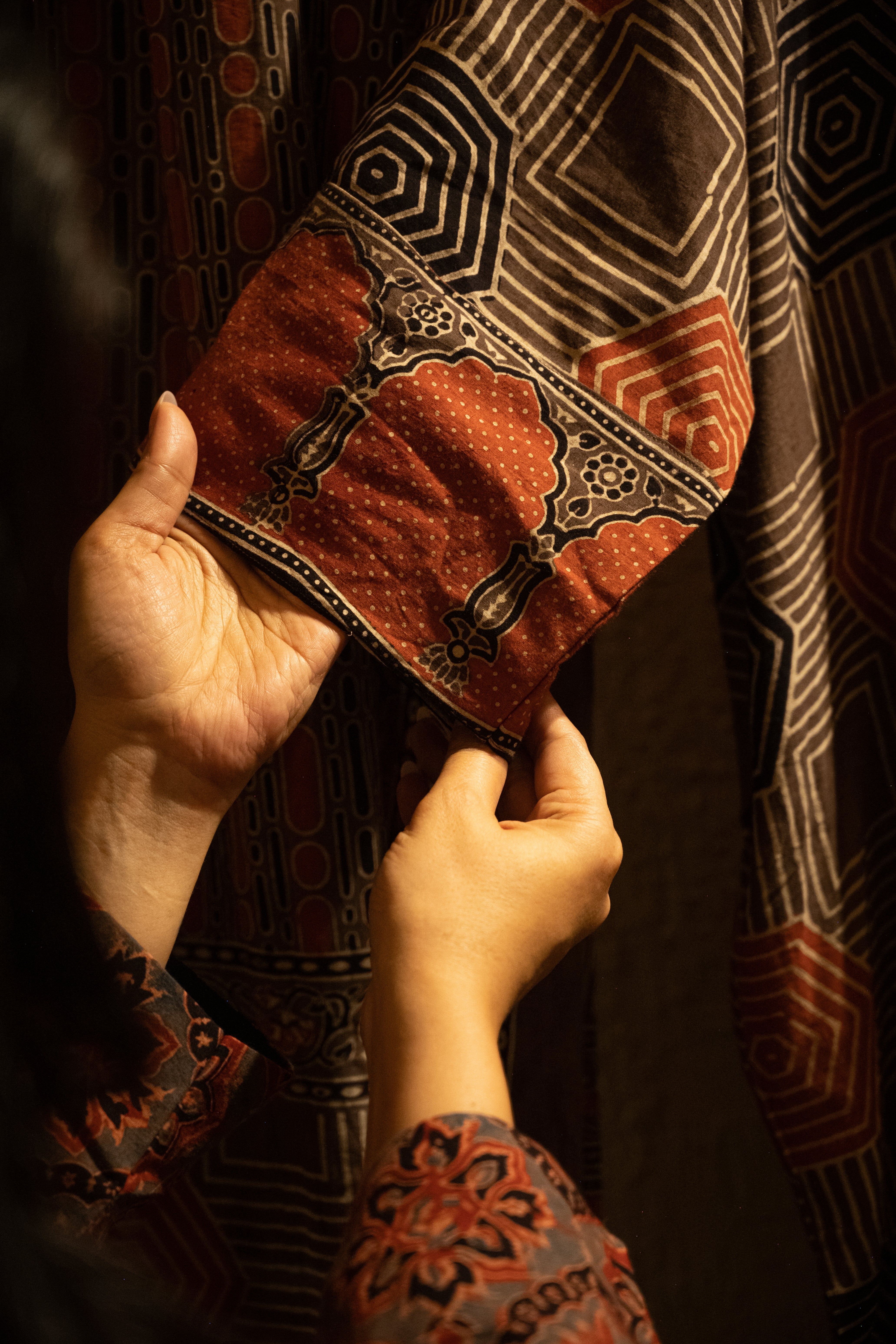 Mulmul Ajrakh - Dark Brown