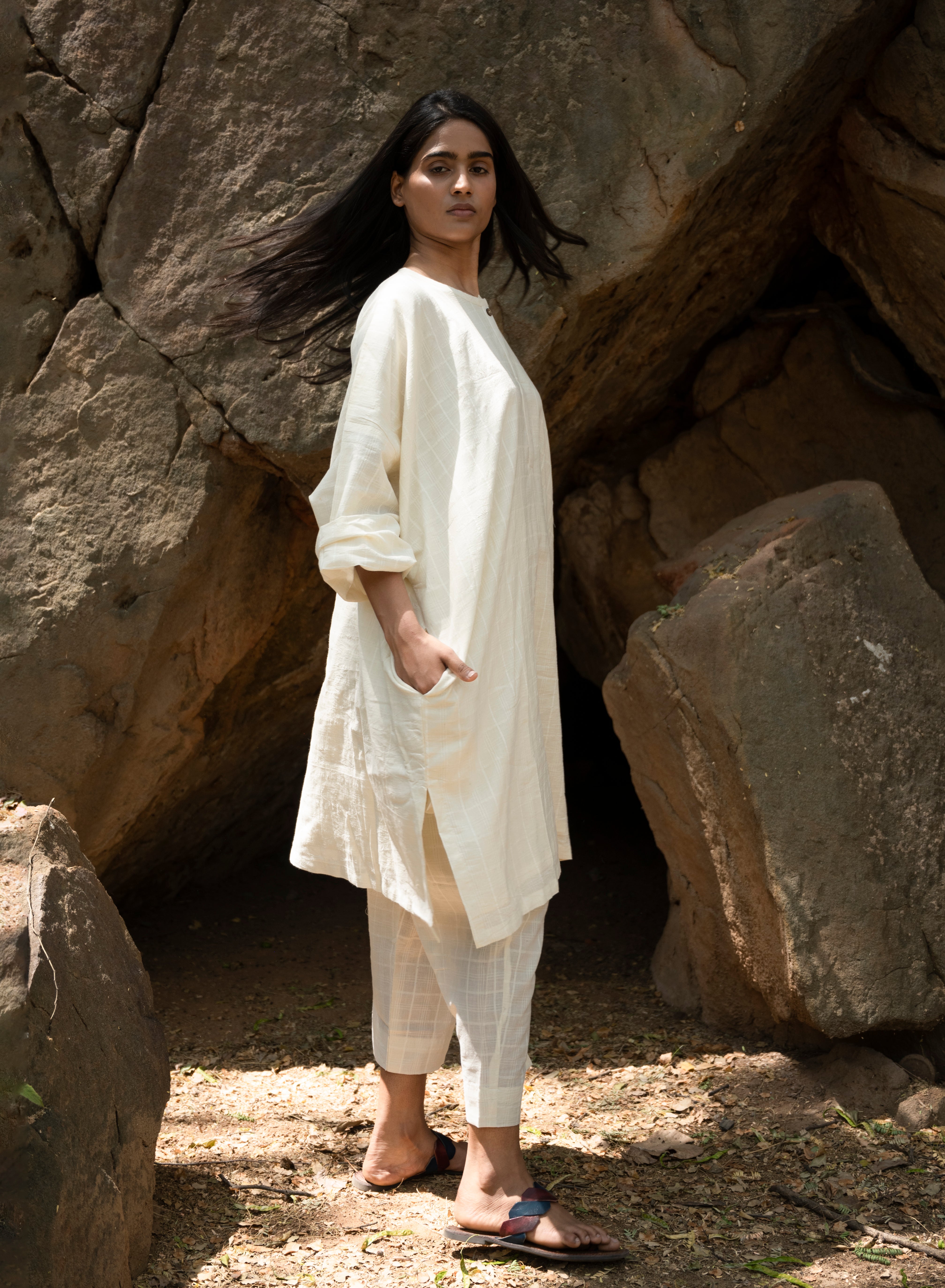 Handloom Cotton with Jamdanis Checks