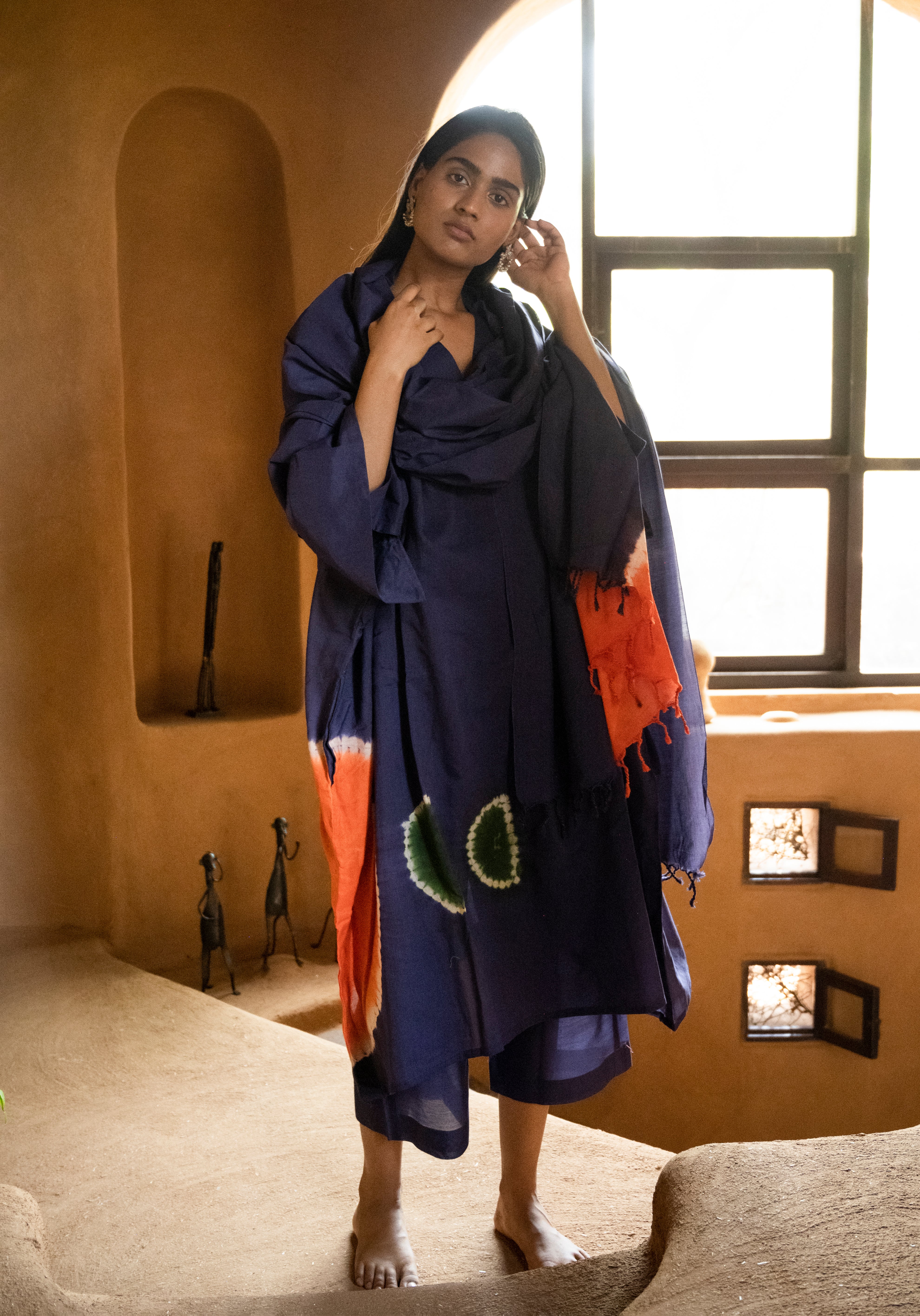 Pure Chanderi Shibori