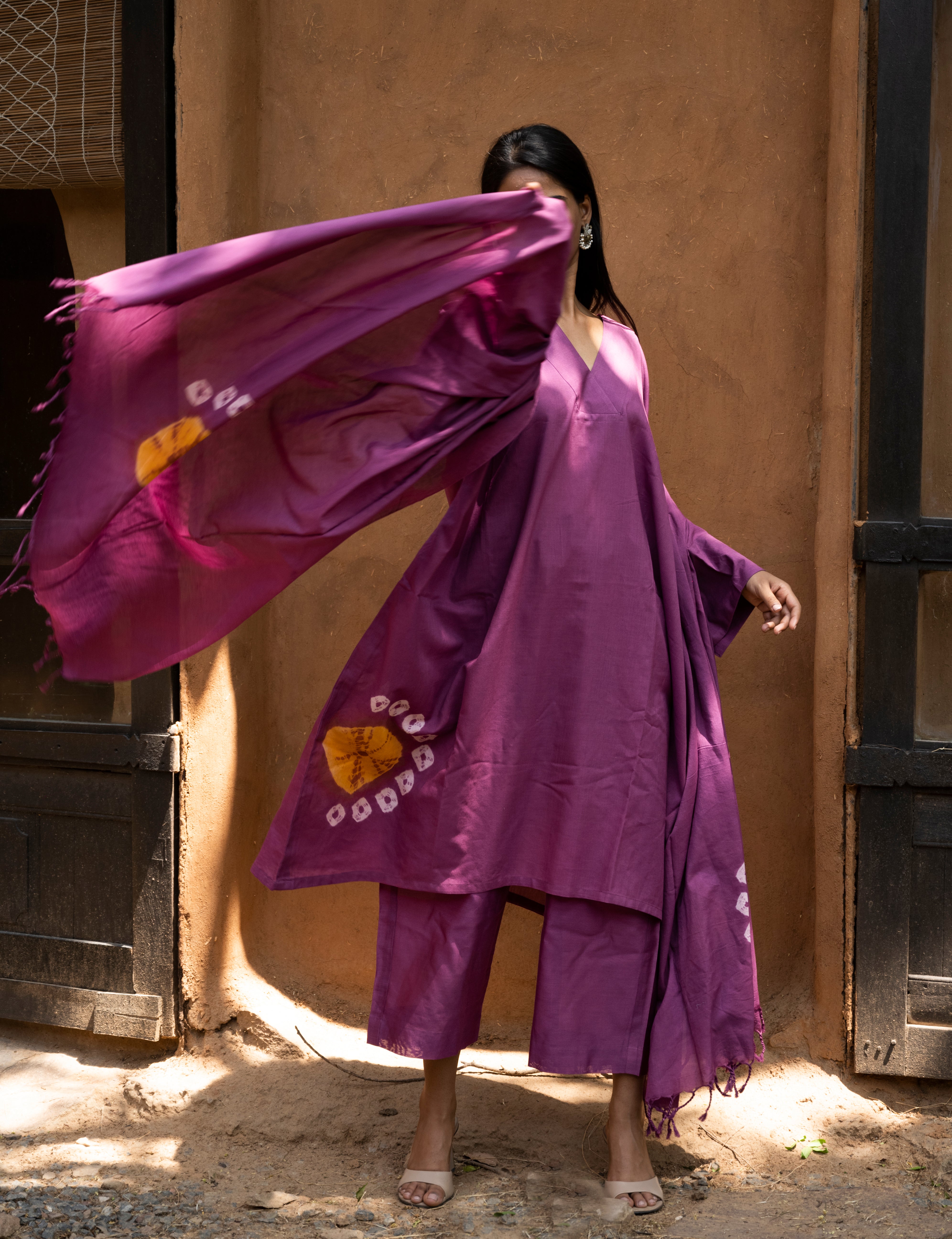 Pure Chanderi Shibori