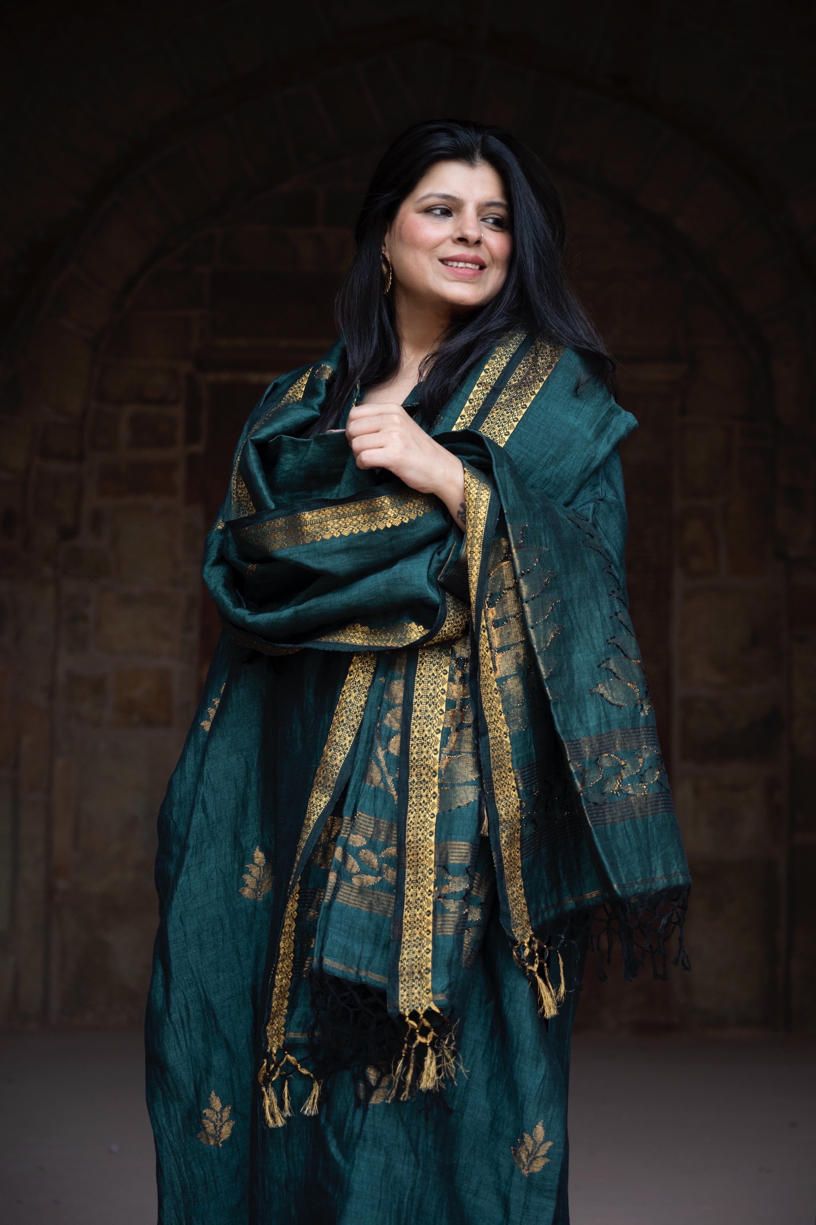 Rajwada Suit (Emerald Green)