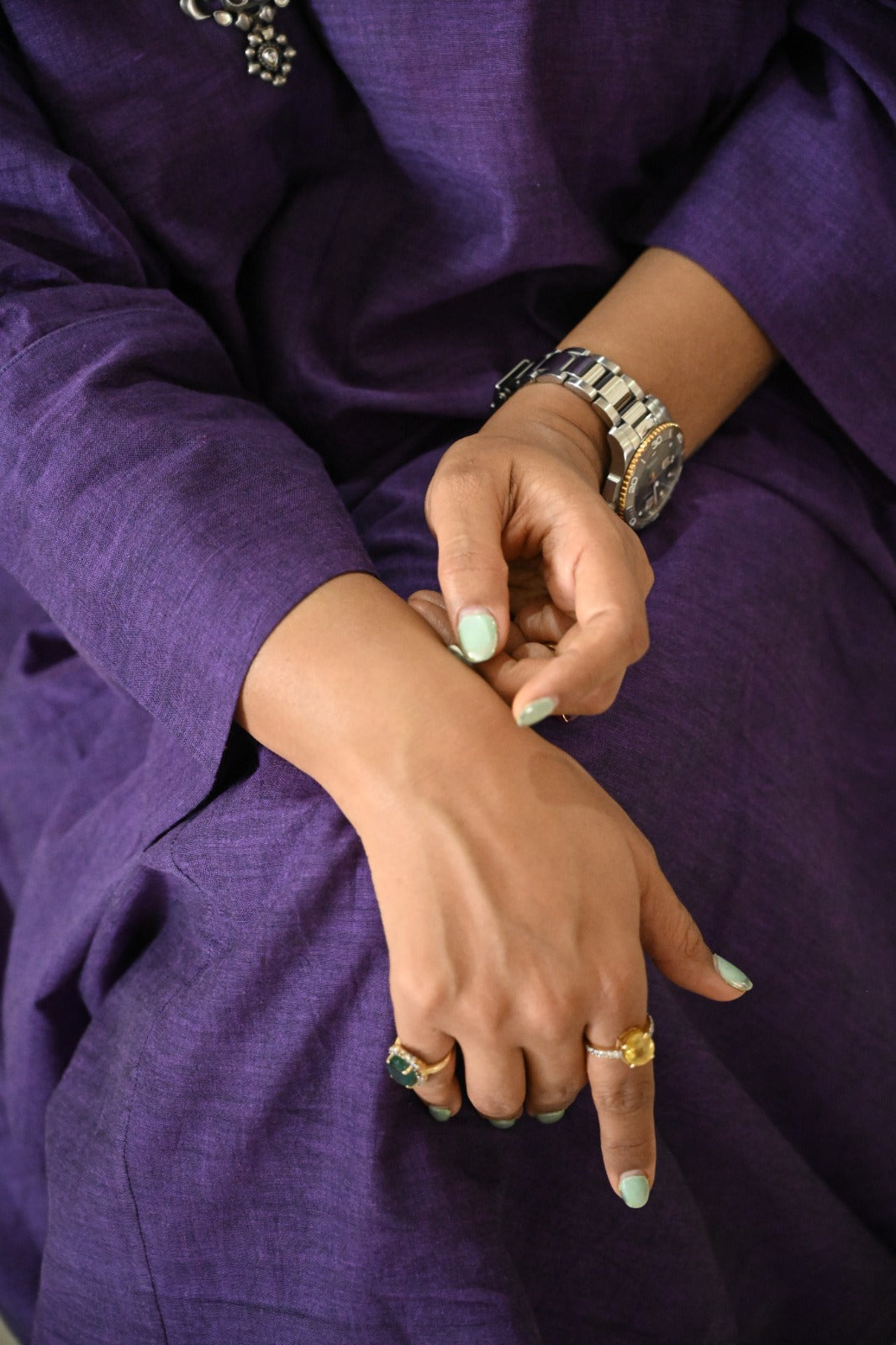 Wabi Kurta Set-Purple