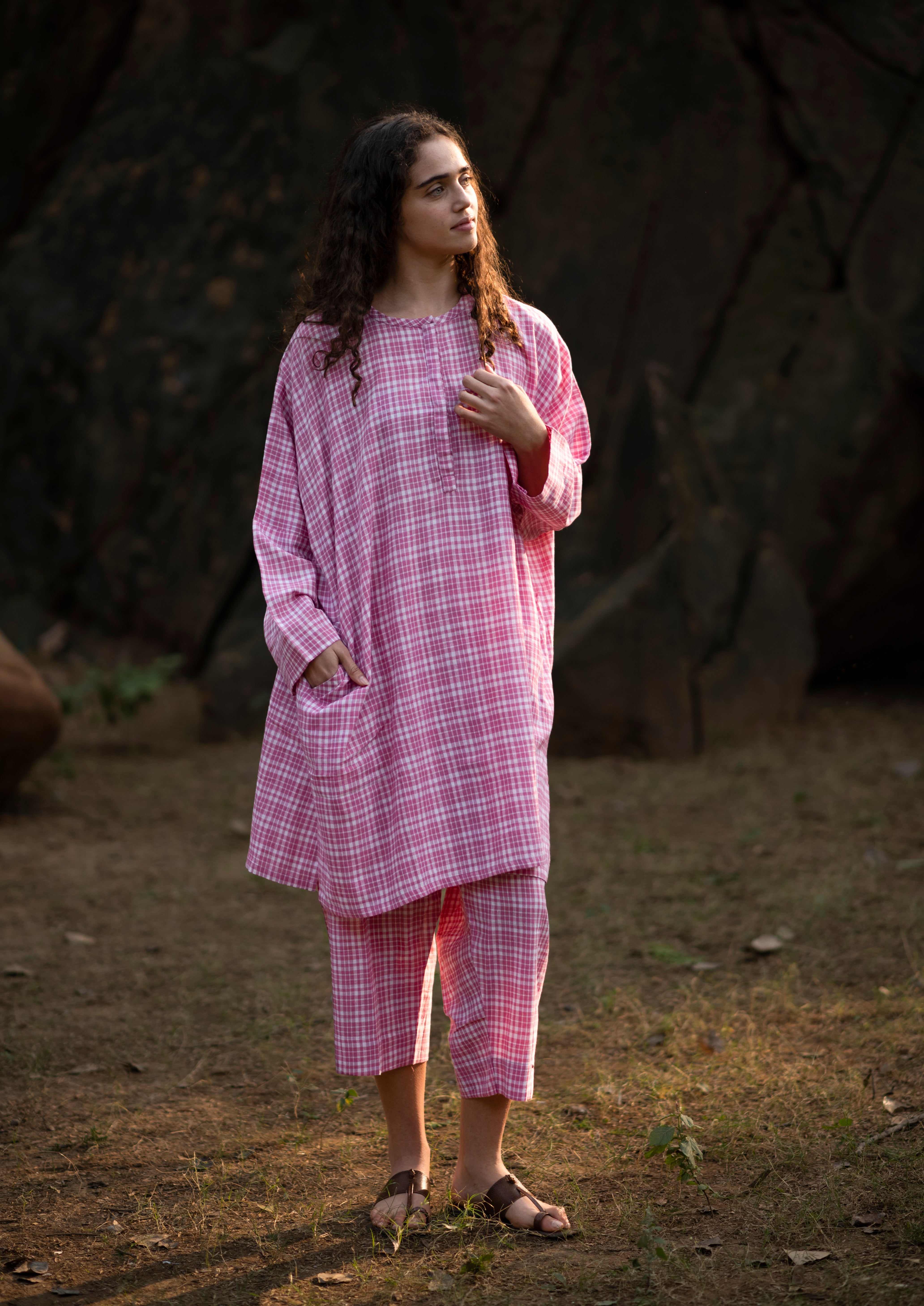 Organic Cotton Checkered Kurta
