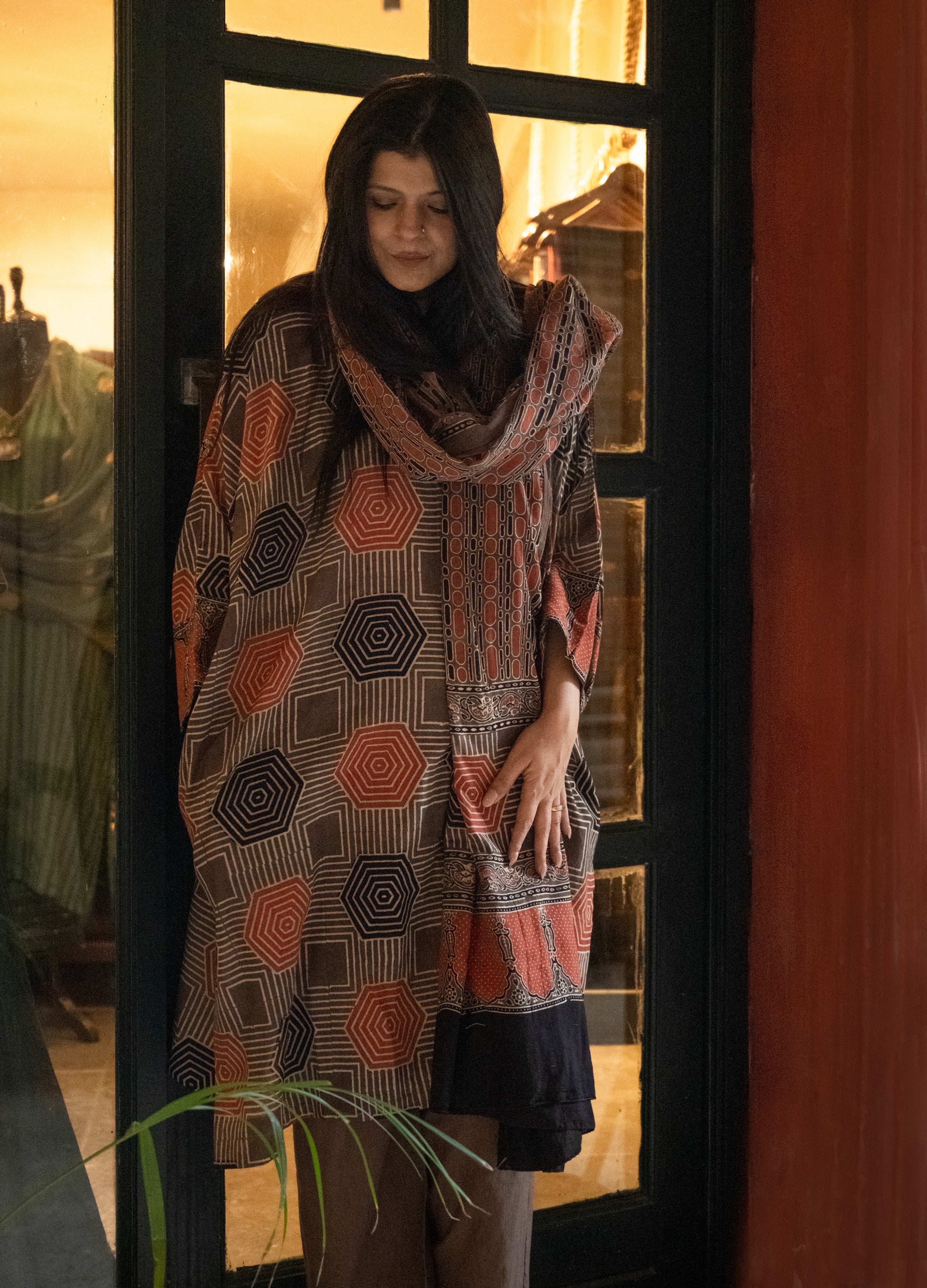 Mulmul Ajrakh - Dark Brown