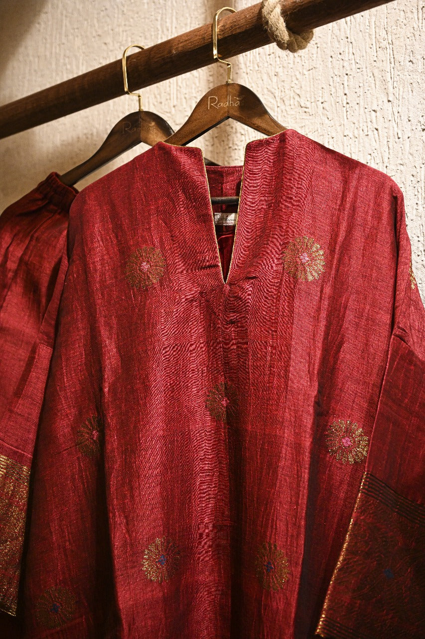 Pure Handloom Silk Jamdani Chogas